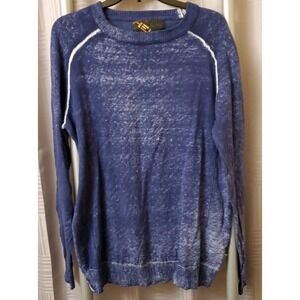 Helix Affliction Crewneck Heathered Blue Banded Waist Sweat Shirt Men's‎ XL